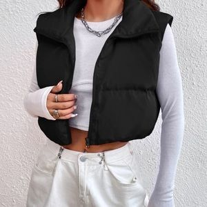 Cropped puffer vest
